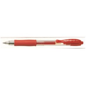Pilot Gelpen - med klik - G-2 - 0,5 mm - r�d