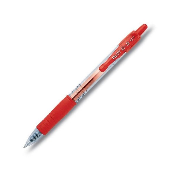 Pilot Gelpen - med klik - G-2 - 0,7 mm - rd