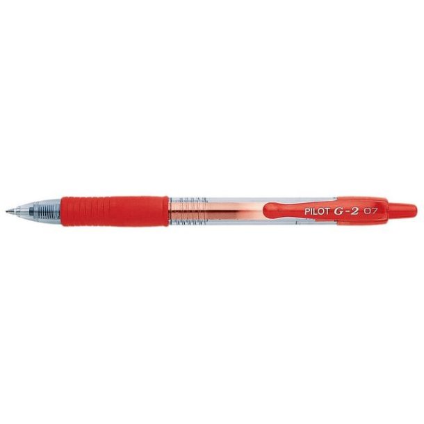 Pilot Gelpen - med klik - G-2 - 0,7 mm - rd