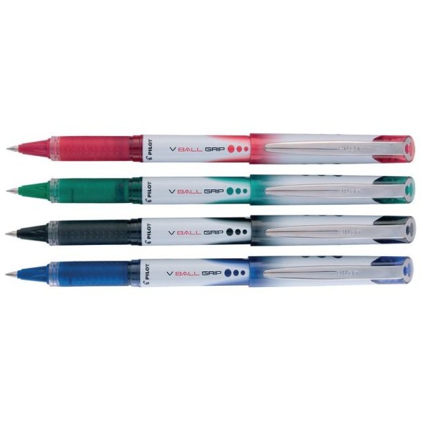 Pilot Ball-liner - med htte - V-Ball - Grip - 0,7 mm - rd