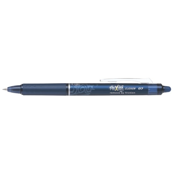 Pilot Frixion Clicker - med klik - 0,7 mm - blsort - udviskelig varmeflsomt blk