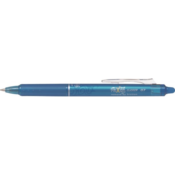 Pilot Frixion Clicker - med klik - 0,7 mm - lysebl - udviskelig varmeflsomt blk