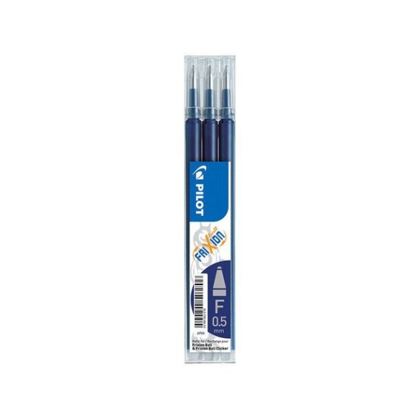 Pilot Frixion Clicker - refill - 0,5 mm - blsort - 3 stk.