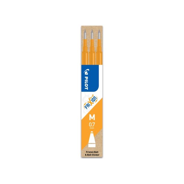 Pilot Frixion Ball/Clicker refill - St med 3 stk. Abrikos Orange refiller