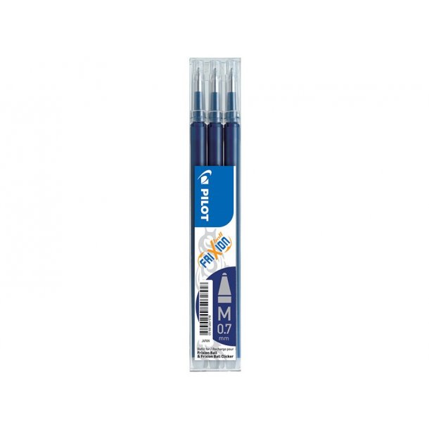 Pilot Frixion Clicker - refill - 0,7 mm - blsort - 3 stk.