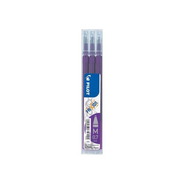 Pilot Frixion Clicker - refill - 0,7 mm - lilla - 3 stk.