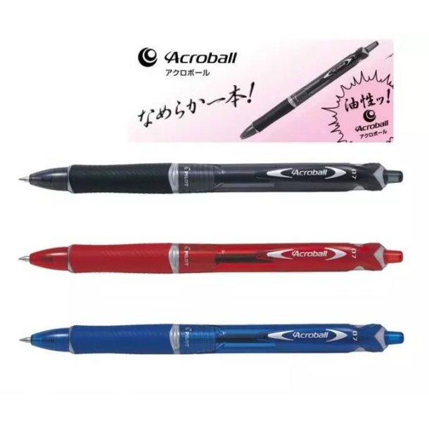 Pilot Kuglepen - med klik - Acroball - BeGreen - 0,7 mm - sort