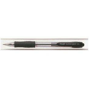 Pilot kuglepen - med klik - Super Grip - 0,7 mm - sort