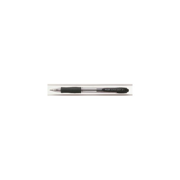 Pilot kuglepen - med klik - Super Grip - 0,7 mm - sort