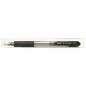 Pilot kuglepen - med klik - Super Grip - 1,0 mm - sort
