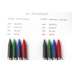 Pilot Ball-liner - med klik - Hi-Tecpoint - V7 - 0,7 mm - sort