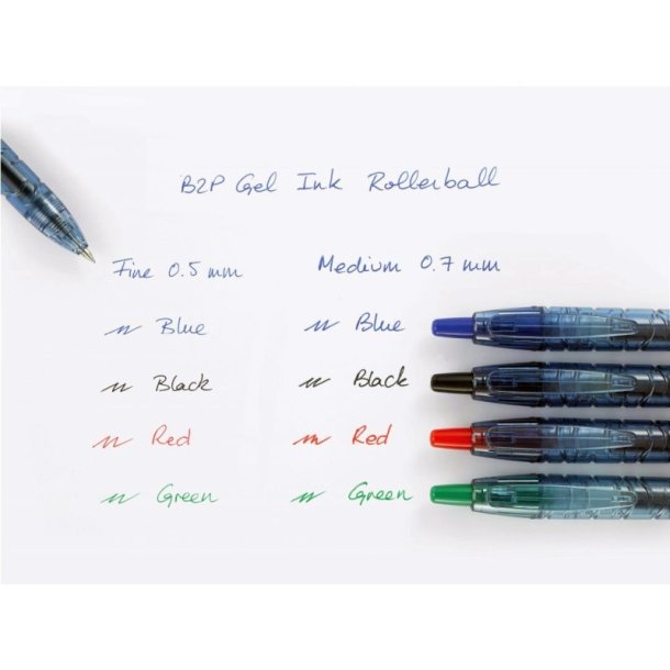 Pilot Kuglepen - med klik - B2P - Ecoball - medium - 0,7 mm - rd