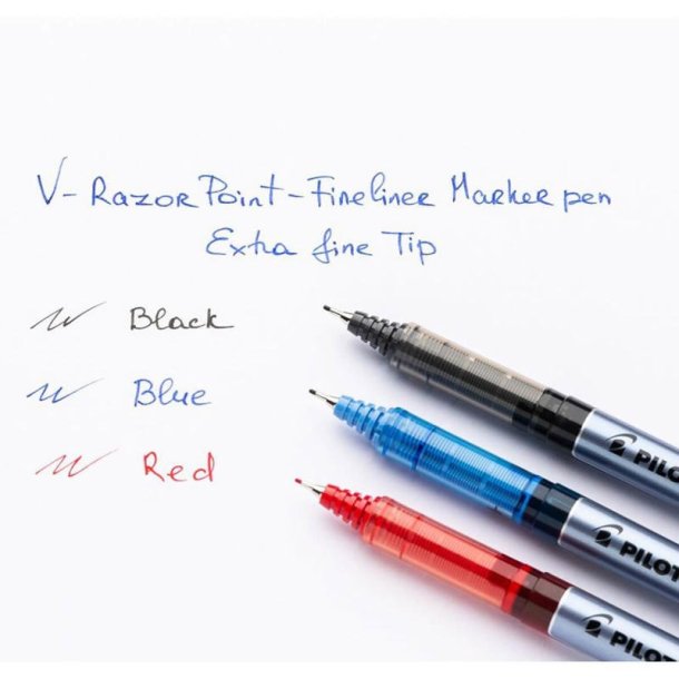 Pilot V-Razor Point fineliner pen - 0,4mm - sort pen