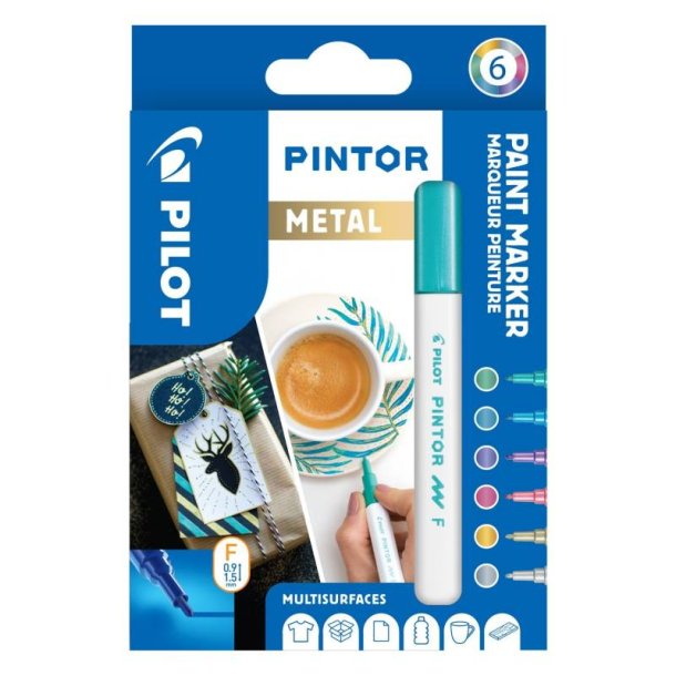 Pilot Permanent marker Pintor - Fine Metal Mix - 1, 0ass - 6 stk.