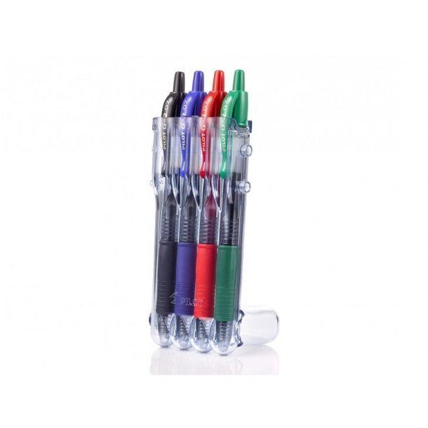 Pilot Gelpen - med klik - G-2 Set2Go - 0,7 mm - Basic - 4 stk.