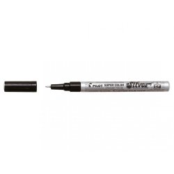 Pilot permanent Marker - Super Color - Ekstra fin rund spids - 1,0 mm - slv