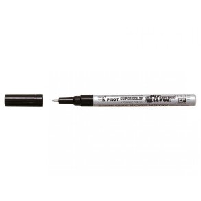 Pilot permanent Marker - Super Color - Ekstra fin rund spids - 1,0 mm - s�lv