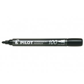 Pilot Permanent marker 100 - rund spids - sort