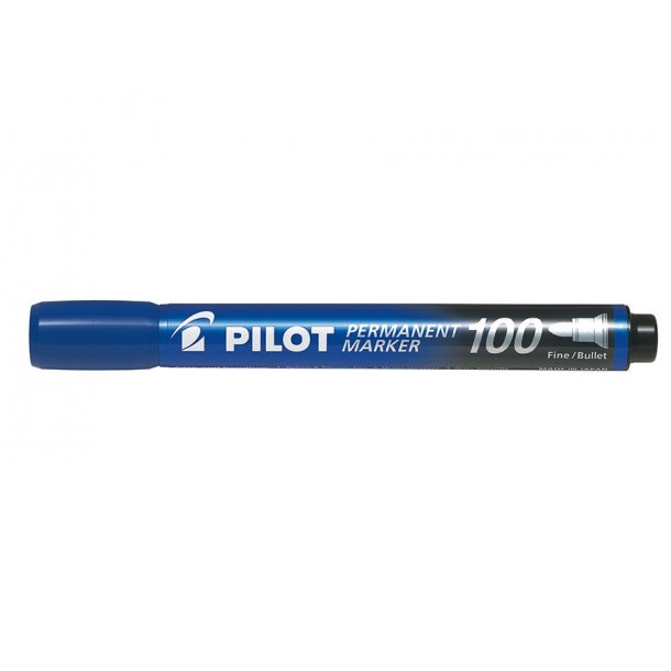 Pilot Permanent marker 100 - rund spids - bl