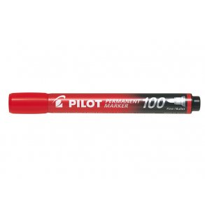 Pilot Permanent marker 100 - rund spids - r�d
