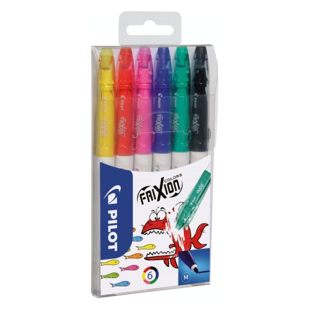 Pilot Frixion Colors - 0,7 mm - assorteret farver - 6 stk.