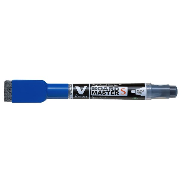 Pilot Whiteboard Marker - ekstra fin rund spids - bl - med visker og magnet