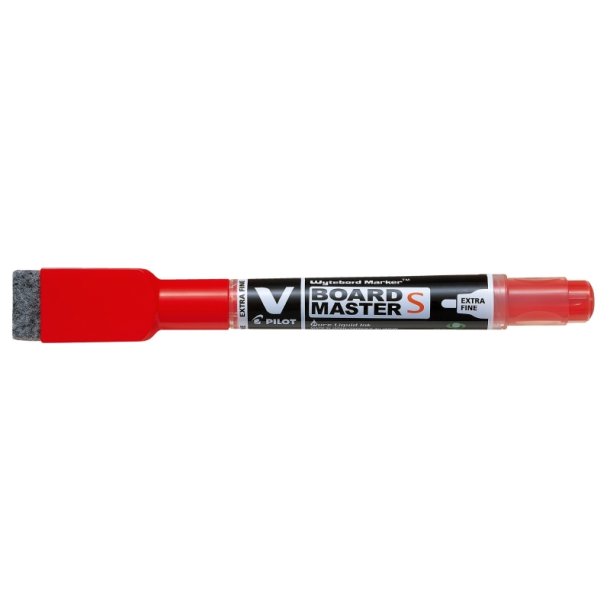 Pilot Whiteboard Marker - ekstra fin rund spids - rd - med visker og magnet