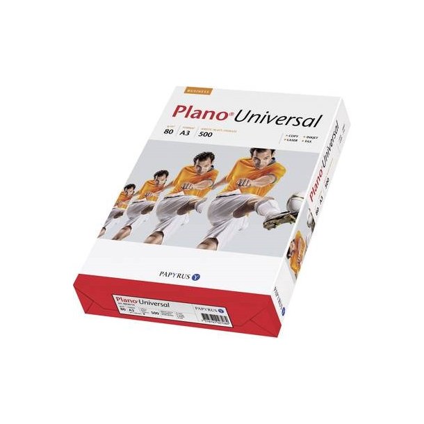 Plano kopipapir - A3 - 80g/m2 - 500 ark pr. pakke