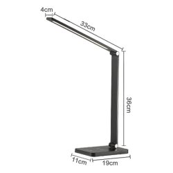 Platinet skrivebordslampe 10W - sort aluminium - Tr�dl�s opladning