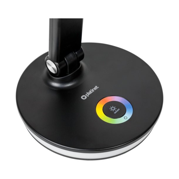 Platinet skrivebordslampe RGB 12W - sort - USB opladningsport