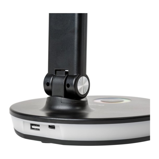 Platinet skrivebordslampe RGB 12W - sort - USB opladningsport
