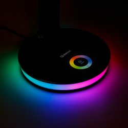 Platinet skrivebordslampe RGB 12W - sort - USB opladningsport