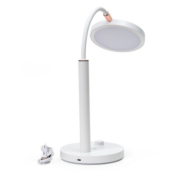 Platinet skrivebordslampe AURA LED 10W - hvid - 65 LED, USB-C