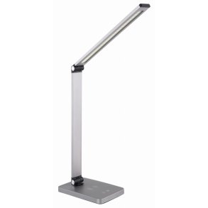 Platinet skrivebordslampe 10W - s�lv aluminium - Tr�dl�s opladning
