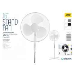 Platinet Gulvventilator - 40W - sort - 120 cm