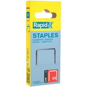 Rapid Nr. 53 H�fteklammer - 8 mm - 1080 stk. standard galvaniseret