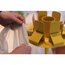 Ravendo Affaldssorteringsstativ til 6 skke - 4 drejbare hjul - gul