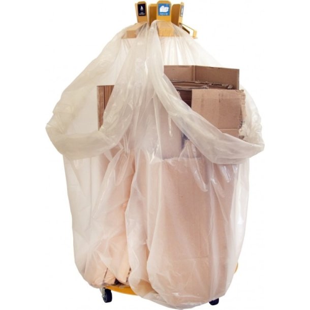 Ravendo Affaldssorteringsstativ til 6 skke - 4 drejbare hjul - gul