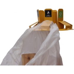 Ravendo Affaldssorteringsstativ til 6 skke - 4 drejbare hjul - gul