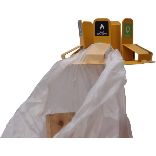 Ravendo Affaldssorteringsstativ til 6 skke - 4 drejbare hjul - gul