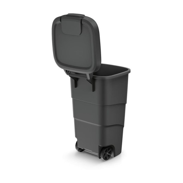 Ravendo 110 liter udendrs affaldsbeholder med lg - Sort