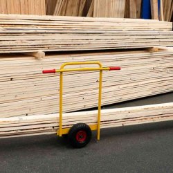 Ravendo Pladehund TW200 L-1 - lasteevne 200 kg - Hndtag - Pulverlakeret stl - luftgummi