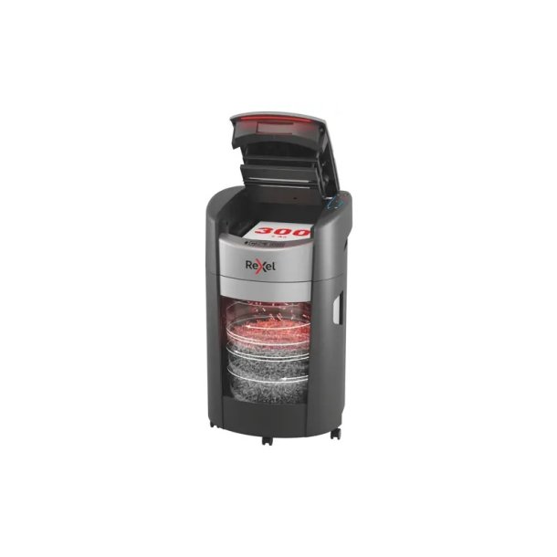 Rexel - ShredMax AutoFeed+ 300M Micro Cut Paper Shredder - 2 x 5 mm - Micro-cut shredding - 300 sheets - 25 L - 55 dB - 
