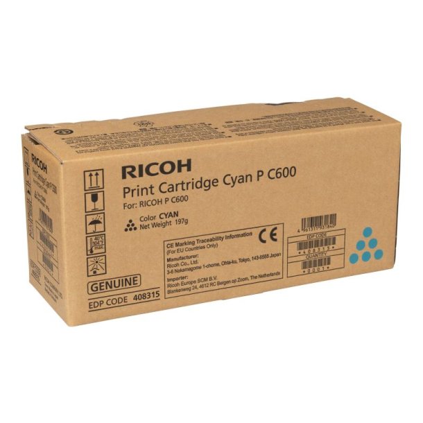 Ricoh 408315 tonerpatron - Original - cyan - 12000 Sider