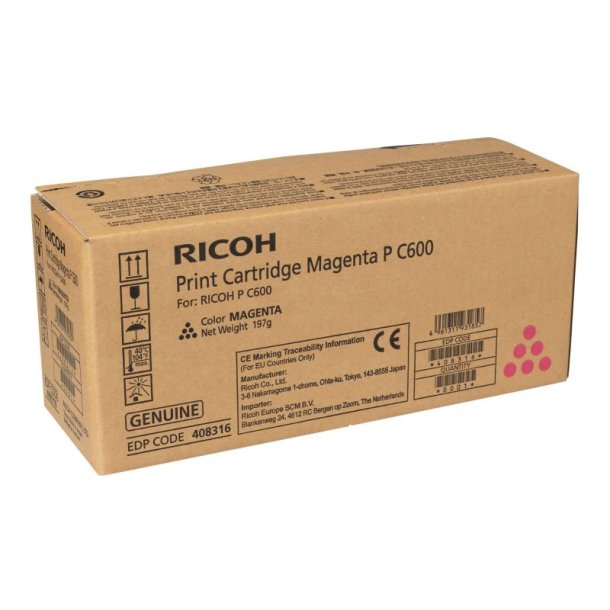 Ricoh 408316 tonerpatron - Original - Magenta - 12000 Sider