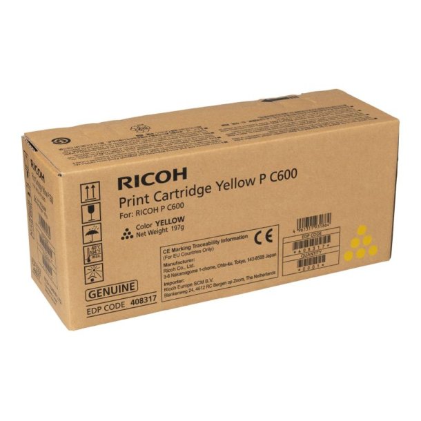 Ricoh 408317 tonerpatron - Original - yellow - 12000 Sider