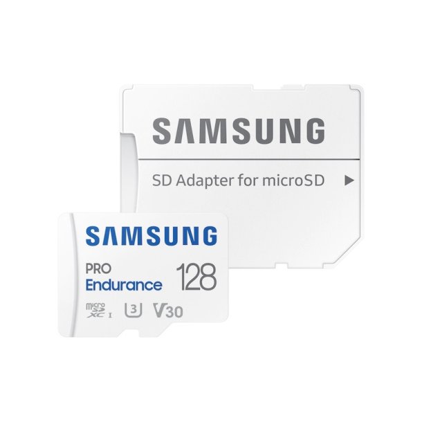 SAMSUNG PRO Endurance microSD 128GB - med SD adapter