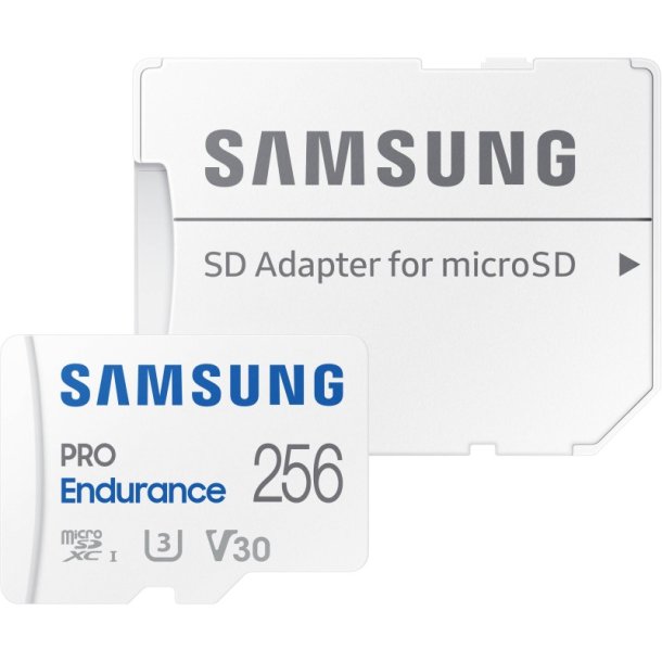 SAMSUNG PRO Endurance microSD 256GB - med SD adapter