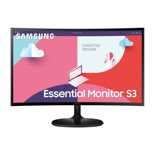 Samsung S27C360EAUX - LED-skrm - 27" - Full HD - VA Kurvet - HDMI, VGA- sort