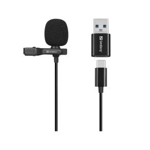 Sandberg Streamer USB Clip Mikrofon - lavalier til streaming og optagelse